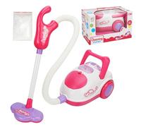 Aspirador de juguete con manguera,Juguete de aspirador eléctrico para con efecto de sonido | Juego de limpieza para el hogar 2 en 1 con sonidos de luces realistas y juguete de mano para niños de 3