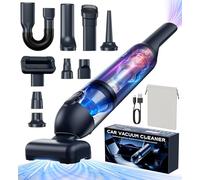 Aspirador de Mano, 16000PA Aspiradora de Mano 9 en 1 con Motor sin Escobillas, Aspirador sin Cable con 2 Niveles de Succión, Aspirador de Mano Potente para PC,Casa,Rincones,Oficina,Pelo de Mascota