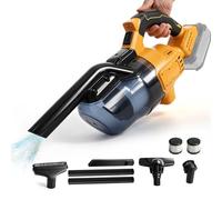 Aspirador de mano inalámbrico, compatible con baterías DEWALT 18 V 20 V, potencia de succión de 16000 Pa, depósito de polvo de 700 ml, 2 filtros HEPA con luz LED para limpieza en seco en el hogar (sin