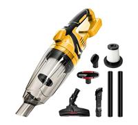 Aspirador de mano inalámbrico compatible con baterías Dewalt de 18 V 20 V, potencia de succión de 10000 Pa, depósito de polvo de 750 ml, 4 boquillas y luz LED para la limpieza en seco del coche y el