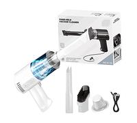 Aspirador de Mano Potente,9000PA Aspirador Coche Inalámbrica Portátil Limpiador de Polvo de Escritorio Recargable Ultraligero 120W, Manual Mini Hand Vacuum Cleaner para Casa/Coche/Mascota (Blanco)