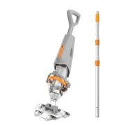 Aspirador de piscina con batería, 4200 L/h, aspiradora de suelo para piscina con mando a distancia inalámbrico, 18,5 GPM, 75 min de autonomía, barra telescópica de 176 cm, depósito de suciedad dura