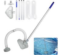 Aspirador de Piscina, Limpiador de Piscina Portátil, Kit de Limpieza para Piscina Desmontable con Manguera, Cabezal de Succión y Mango Telescópico de 144 cm, para SPA, Jacuzzi y Piscinas Inflables