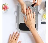 Aspirador de uñas sin polvo para taladro de uñas, limpiador de polvo de uñas, 80 W, para arte de uñas, modelo, tallado, blanco, 27,5 x 18,7 x 7,8 cm