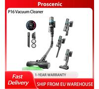 Aspirador de varilla inalámbrico Proscenic P16, 62 dB, 180 ° Varita flexible, cepillo para suelo antienredos, succión de 50 kPa, tiempo de ejecución de 55 minutos P16
