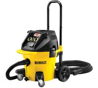 DeWalt DWV905M-QS, Aspirador industrial en seco y húmedo, 1.400W, Para polvos blandos, Madera dura y minerales, Incluye manguera de aspiración 32 mm, adaptador AirLock y de peldaño, bolsa de polvo