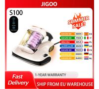 Aspirador inteligente para colchón JIGOO S100 de doble taza con potencia de 350 W y succión de 12 KPa, diseño de doble taza, eliminación de 99,9% ácaros S100