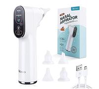 Aspirador Nasal Bebes, Aspirador Nasal Bebe Electrico con Luz LED , Aspirador Nasal Carga USB de 3 Niveles de Succión y 4 Puntas de Silicona para Recién Nacidos Bebés y Niños