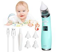 Aspirador Nasal Bebés, Limpiador de Nariz Eléctrico con 4 Silicona Boquillas, 3 niveles de succión, Relajante de Música, Aspirador Nasal Portátil Recargable para Recién Nacidos y niños Pequeños