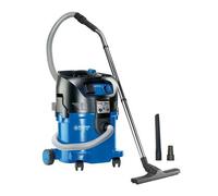 Nilfisk 107407544 - Aspirador monofásico de agua y polvo, 1500 W, depósito 30 l, caudal de aire 3700 l/min, color negro y azul