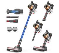 Aspirador sin Cable Potente 550W/45KPa/60Mins, Aspiradora Vertical Inalámbrica con Carga en Base y Pantalla LED, 1.5L Escoba Aspiradora con Cepillo Antienredos, para Suelo/Alfombra/Pelos de Mascota