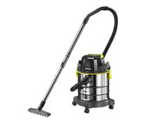 RYOBI - Aspiradora Agua y Polvo 18V ONE+ - Deposito de Acero Inoxidable 18L, 11,4Kpa, 1,4m3/min - Entragada con Manguera 1,8m, Tubo Extensible y Accesorios - Batería y Cargador no Incluidos - R18WDV-0