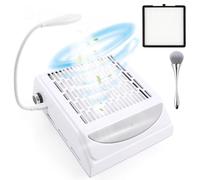 Aspirador Uñas, Extractor de Polvo para Uñas Profesional, 100W Aspirador Polvo Uñas con 1 Filtro, 1 Luz y 1 Cepillo de Limpieza, Aspirador Manicura para Salones de Manicura y Hogares