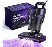 Aspiradora Antiacaros,14000PA Aspiradora de Mano con Luz UV-C,Aire Caliente,Ultrasonidos y Filtro HEPA, Aspirador para Colchón, Sofá, Tapicería y Alfombras, Alérgicos, Mascotas y Bebés-Cable 4 Metros