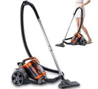 Aspiradora Cilíndrica Ciclónica Sin Bolsa de 3600W, Ligera para Alfombras y Suelos Duros, Aspiradora para el Hogar con Manguera Extensible y Accesorios