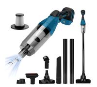 Aspiradora con batería compatible con Makita 18 V (sin baterías), aspiradora portátil de mano de 26000 Pa con boquilla para juntas, boquilla para tapicería, boquilla para suelo, depósito de polvo
