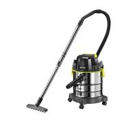 RYOBI - Aspiradora Agua y Polvo 18V ONE+ - Deposito de Acero Inoxidable 18L, 11,4Kpa, 1,4m3/min - Entragada con Manguera 1,8m, Tubo Extensible y Accesorios - Batería y Cargador no Incluidos - R18WDV-0