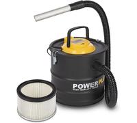 Aspiradora de cenizas económica POWERPLUS 1600W 20 litros. Apto para Estufas de Pellet, Chimeneas o Barbacoas BBQ de jardín, parrillas de verano. Pack disponible con filtro, deshollinador y
