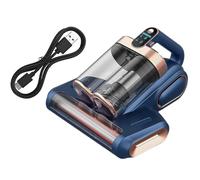 Aspiradora de colchón de Mano de Mano inalámbrica, succión Fuerte de 17kpa, luz UV 4 en 1, Filtro Hepa, Cabeza Ancha para la Limpieza de tapicería para el Auto de la Cama Blue