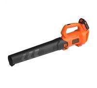 Black+Decker Axial BCBL200L - Soplador de hojas con batería (18 V, 2,0 Ah, alta velocidad de soplado de 145 km/h, volumen de aire 577 m³/h, raspador de hojas integrado, para patios, caminos, jardines,