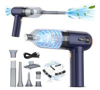 Aspiradora de mano para coche, potente aspiradora de 15000 Pa, inalámbrica, 3 en 1, aspiradora ligera y soplador, pantalla LED, mini limpiador recargable por USB para limpieza de coche, hogar y pelo