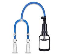 Aspiradora de pezón con mango de tracción - Ø18 cm - con alta succión incluye sistema de manguera - Bomba de pecho desmontable - Ideal como bondage BDSM juguete sexual - Juguete sexual para mujeres, hombres y parejas