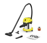 Aspiradora de tambor Kärcher WD 3 S 1000 W Seca y húmeda 15 L Acero inox