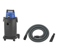 Aspiradora en húmedo y en seco para talleres eurokraft pro, recipiente de plástico de 37 l, 1200 W