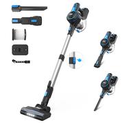 Aspiradora inalámbrica INSE 6 en 1, aspiradora de varilla ligera recargable de 20Kpa con batería de 2200mAh, para limpieza del hogar Blue