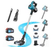 Aspiradora Inalámbrica para Makita Baterías de 18 V, 45000Pa, 550W; Aspiradora para Pelo de Mascotas, Suelos de Madera, Baldosas, Alfombras e Interiores de Coches; Incluye 2 Baterías de 5500mAh