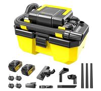Aspiradora InaláMbrica Para SóLidos Y LíQuidos, Motor Sin Escobillas De 3000 W, 2 BateríAs De 4,0 Ah, Aspiradora De Taller 3 En 1 Con Filtro Hepa, Bandolera, 4 Ruedas Y Portacomplementos, PortáTil Par
