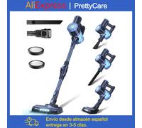 Aspiradora Inalámbrica PrettyCare W400, 25KPA de Succión, Aspiradora de Mano Potente, 40 Minutos de Autonomía, Juego de 3 Cepillos White