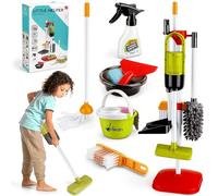 Aspiradora Juguete con Función de Succión, Juego de Limpieza para Niños de 14 Piezas,Set Limpieza Juguetes de rol para la Limpieza del Hogar a Partir de 3 Años