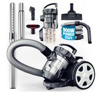 Aspiradora multiciclónica sin bolsa 900W plateada