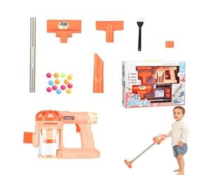Aspiradora para niños pequeños, modelo de polipropileno de larga duración, de engaño para niños, kit educativo con pilas, con diseño lúdico, máquina de trabajo doméstica simulada para,