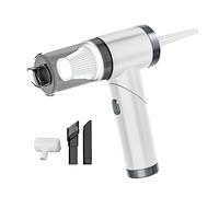 Aspiradora Portátil Plegable, Succión Fuerte, Recargable por USB, Función de Inflador, Aspiradora Portátil (White)