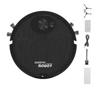 Aspiradora robótica, control de botón, robot de limpieza recargable por USB, 3 modos de limpieza, aspiradora silenciosa para azulejos de cerámica, piedra, laminado, madera
