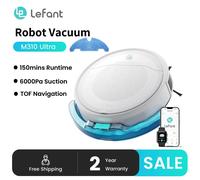 Aspiradora Robótica LEFANT M310 Ultra con Navegación TOF LiDAR, Succión de 6000 Pa, 150 Minutos de Autonomía, Filtro HEPA, Ideal para Pelo de Mascotas M310U