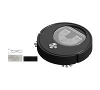 Aspiradora robótica, robot automático 3 en 1 con potente succión, cubo de basura grande y filtración multicapa, silencioso, bajo ruido para alfombras de piso duro del hogar, diseño compacto, negro