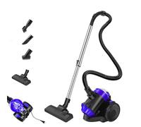 Aspiradora sin bolsa, 1000 W, gran potencia de succión, cable largo, boquilla para juntas, 1000 W, alfombra, azulejos, potente aspiradora con cable de 4 m, cable automático, 1,5 L