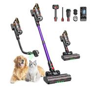 Aspiradora sin Cable 50kPa/600W/65Mins Aspiradora Escoba Potente Aromática con Cepillo para Mascotas, Modo AUTO, Manguera 1M, Anti-Enredos, 15 en 1 Ideal para Pelo de Mascotas/Suelos/Alfombras/Coche