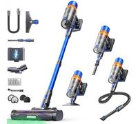 Aspiradora sin Cable 600W/50KPA/65Min(ECO), Escoba Aspiradora sin Cable Vertical X13 con Adaptador curvo de 90°, AUTO Modo, Carga de Pared, Aromaterapia, Manguera de 1M, para Cabello/Alfombras/Pisos