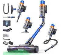 Aspiradora sin Cable 600W/50KPA/65Min(ECO), Escoba Aspiradora sin Cable Vertical X13 con Adaptador curvo de 90°, AUTO Modo, Carga de Pared, Aromaterapia, Manguera de 1M, para Cabello/Alfombras/Pisos