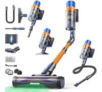 Aspiradora sin Cable 600W/50KPA/65Min (ECO), Escoba Aspiradora sin Cable Vertical X13 con Adaptador curvo de 90°, AUTO Modo, Carga de Pared, Aromaterapia, Manguera de 1M, para Cabello/Alfombras/Pisos