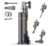 Aspiradora Sin Cable con Estaciòn 65kPa/650W/75Min, Escoba Aspiradora sin Cable, Sistema de Asistencia Ergonómica, Aspirador Inalámbrico Antienredo, Ideal para Suelos, Alfombras y Pelo de Mascotas