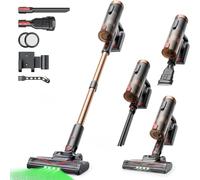 Aspiradora sin Cable, Ligera y Autónoma, Aspiradora Escoba Vertical Potente con Luz Verde, Cepillo Antienredos y Pantalla LED, Alfombras/Suelos/Pelo de Mascotas