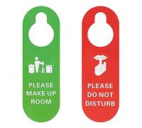 Aspire 10 Carteles para Puerta con Texto de Please Make UP Room y Please Do Not Disturb por Ambos Lados, Service Puerta Colgador, en Color Rojo y Verde