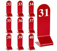 Aspire 10 Números de Mesa de Acrílico, Letrero de Números de Estilo de Tienda, Tarjeta de Número de Mesa de Doble Cara para Restaurante-Rojo-Número 31 a 40