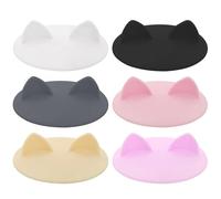 Aspire 6 PCS Cubiertas Lindas de la Taza Tapas de Silicona de Grado alimenticio de Orejas de Gato para Taza De Café