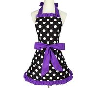 Aspire Delantal de Cocina Retro con Lunares para Mujer y Halloween, de Trabajo para Camarera y Café